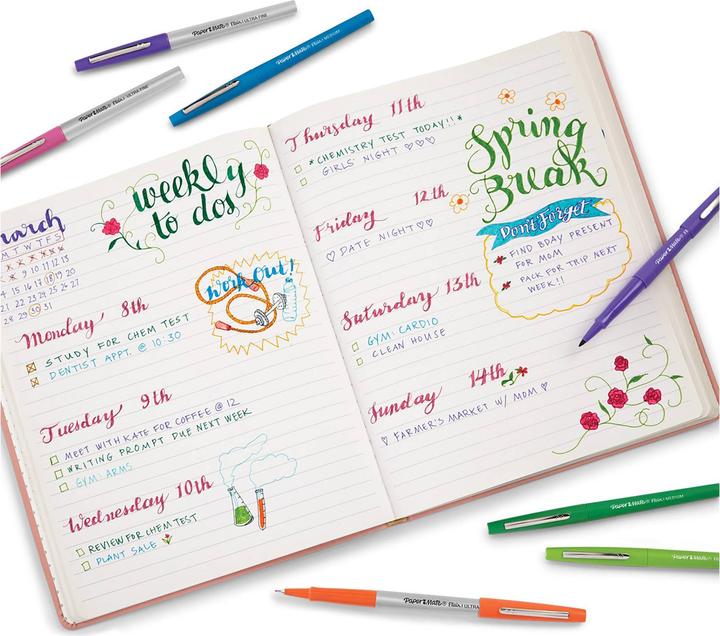 Image du produit Paper Mate Feutre Flair M Etui de 4 B/R/B/G (Bleu, Noir, Rouge, Vert, 4x)