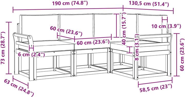 Produktbild vidaXL Outdoor-Sofa
