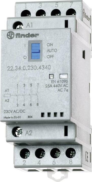 Actual product image Finder Installation contactor series 22, 25 A 22.34.0.024.4640 2 NO/2 NC contacts (30/110/220 V) 25/5/1 A