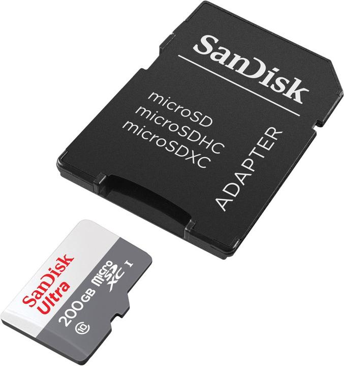 Actual product image SANDISK microSDXC Ultra 200GB (A1/UHS-I/Cl.10/100MB/s) + Adapter Tablet (200 GB, UHS-I)