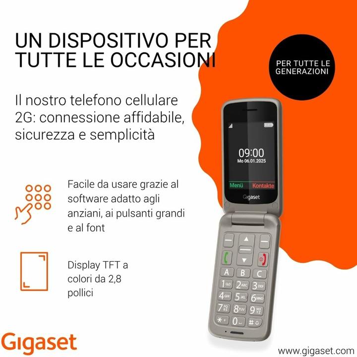 Actual product image Gigaset GL595 silver (2.80", 2G, 0.30 Mpx)
