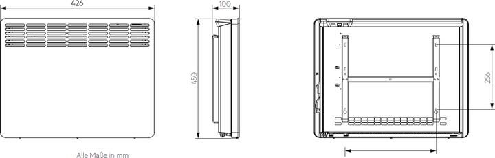 Actual product image AEG Haustechnik WKL 1005, 1000 W wall convector for approx. 10 m², with plug (1000 W)
