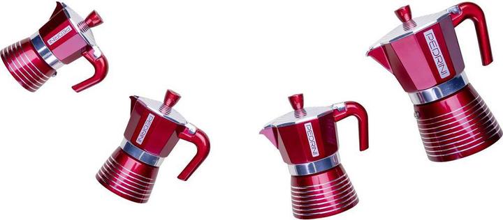 Actual product image Pedrini Infinity Passion - Espresso maker aluminum in metallic red 2 cups (2 T.)