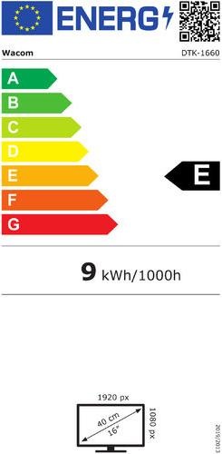 Energy Label Wacom DTK-1660E (16", 5080 lpi)