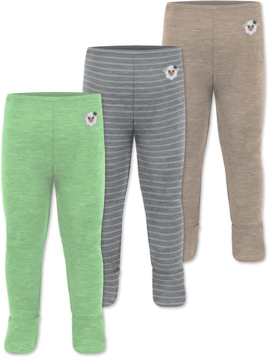 Actual product image Normani 3-pack baby merino pants with feet - 9543 (86)