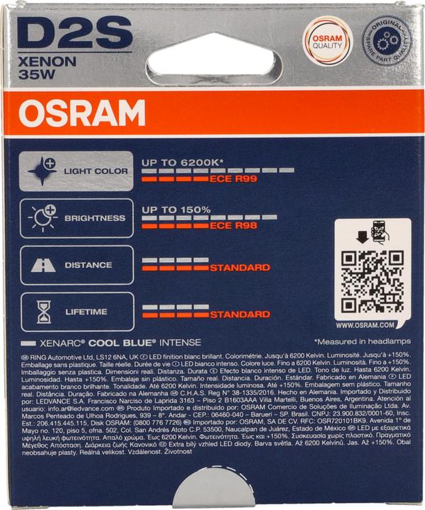 Actual product image Osram Xenon bulb Cool Blue D2S 35W 85V (D2S)