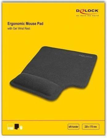 Actual product image Delock Ergonomic mouse pad with gel palm rest left-handed black
