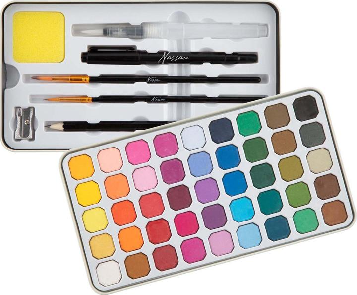Grafix Nassau Luxus-Aquarellfarben-Set – 45 Farben