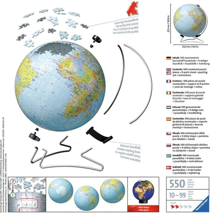Immagine prodotto Ravensburger Globo (540 pezzi)
