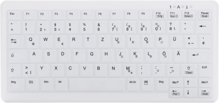 Immagine prodotto Active Key Tast AK-C4110 Piccola tastiera igienica senza fili a 2,4 GHz con CleanFunction USB bianca (EN) (DE, Cablato)