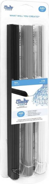 Produktbild 3Doodler Filament ABS (ABS, 1.75 mm, 168 g, Schwarz, Grau, Weiss)