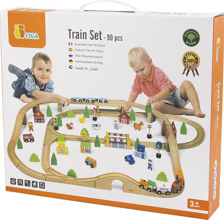 Produktbild Viga Toys Holzeisenbahn-Set