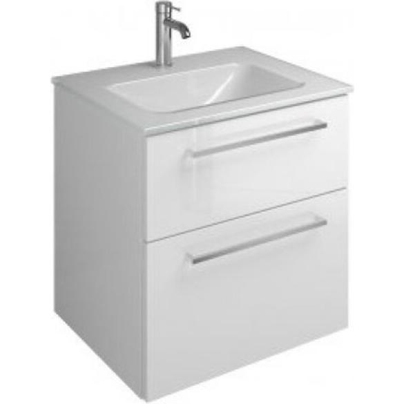 burgbad, Badmöbelset, Eqio Glas-Waschtisch inklusive Waschtischunterschrank, Breite 620 mm