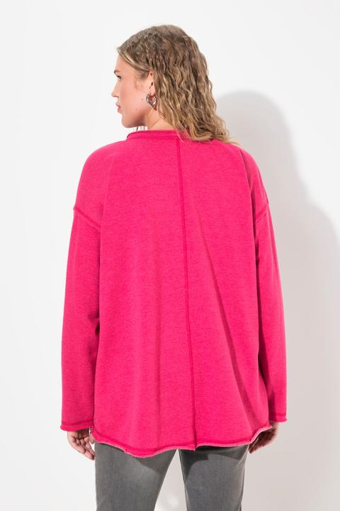 Produktbild Ulla Popken Sweatshirt, Flocksterne, Oversized, V-Ausschnitt, Langarm (54)