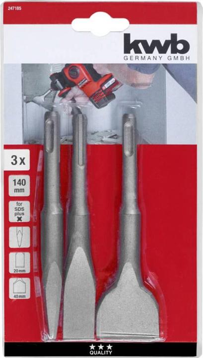 Actual product image kwb SDS chisel set 140mm 3 pcs. (140 mm)