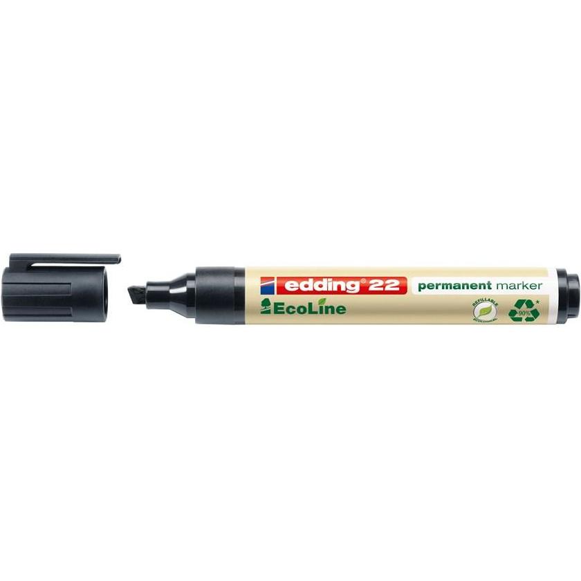 Edding, Marker, 22 EcoLine Permanent-Marker Meissel (Schwarz, 5 mm, 10 x)