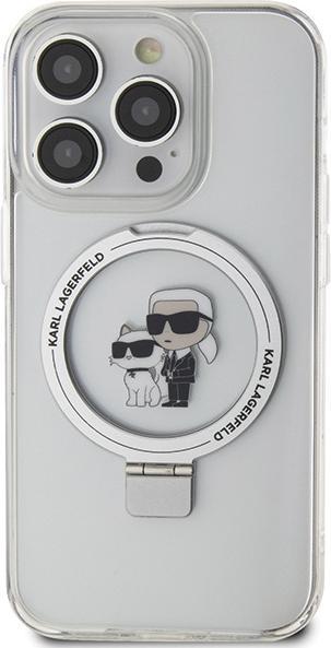 Actual product image Karl Lagerfeld KLHMP13LHMRSKCH iPhone 13 Pro / 13 6.1" biały/white hardcase Ring Stand Karl&Choupett (Apple iPhone 13 Pro, Apple iPhone 13)