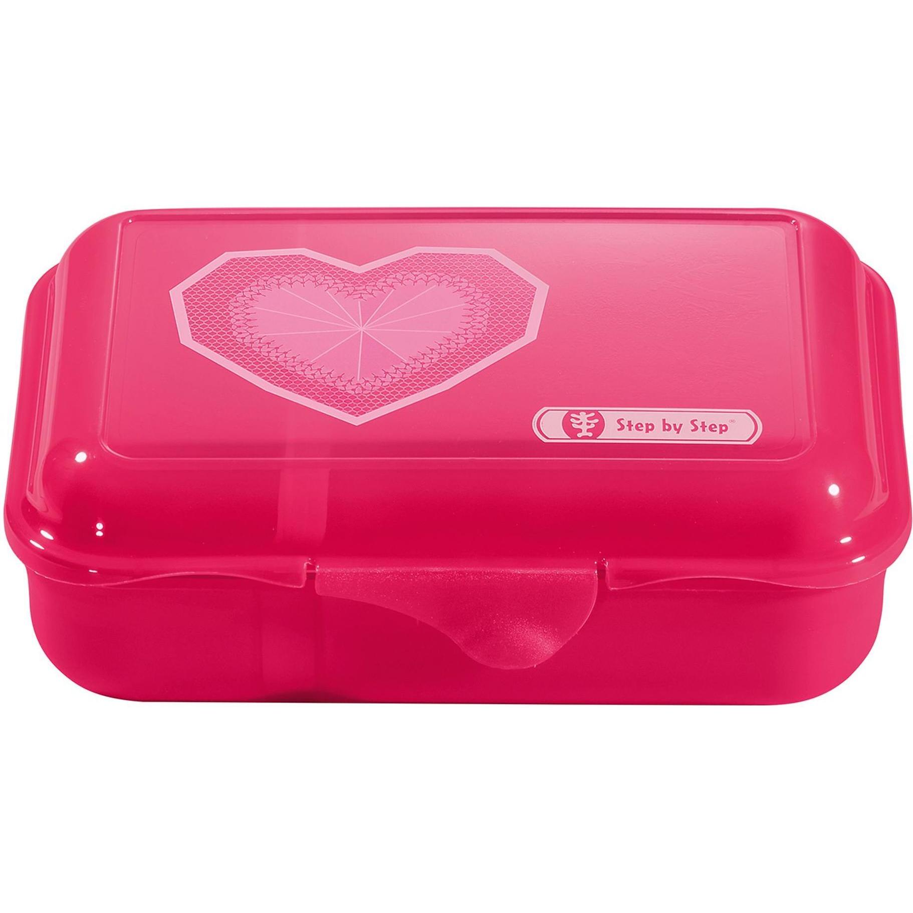 Step by Step Brotzeitbox mit Klickverschluss, spülmaschinengeeignet, Lunchbox, Pink