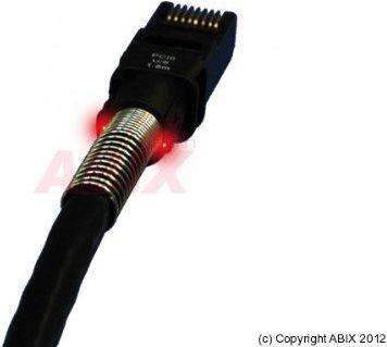 Actual product image Digitus ASSMANN LED Patchk.,CAT 6a U/UTP, 10GBit Cu, PVC, 1.8 m, bw, PU=12 (U/UTP, CAT6a, 1.80 m)