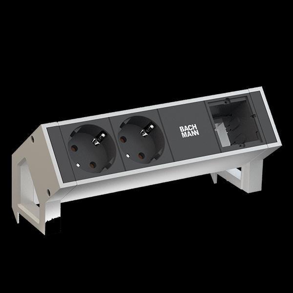 Actual product image Bachmann DESK2 - 2xSchuko & 1xEmpty (3x, CEE 7/3)