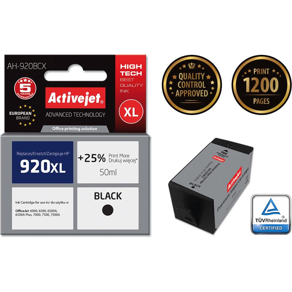 Activejet, Druckerpatrone, AH-920BCX Tintenpatrone Schwarz 50 ml (BK)