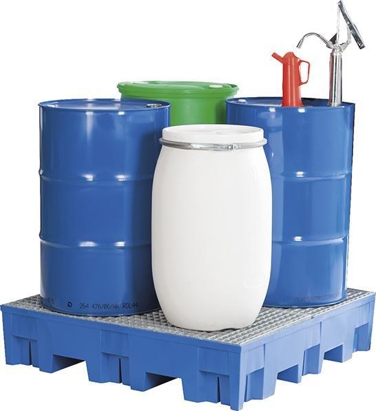 Produktbild asecos PE-Auffangwanne für 200-l-Fässer, Tragfähigkeit 950 kg/m²
