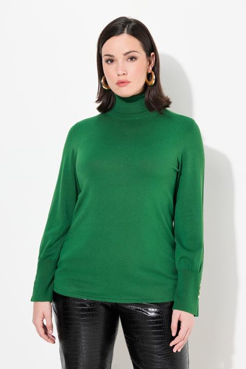 Produktbild Ulla Popken Pullover, Rollkragen, Zierknöpfe, Langarm (42, 44)