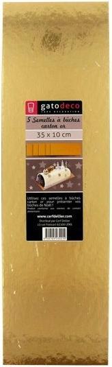 Actual product image Patisdécor Golden Cardboard Log - 35cm (5pcs)