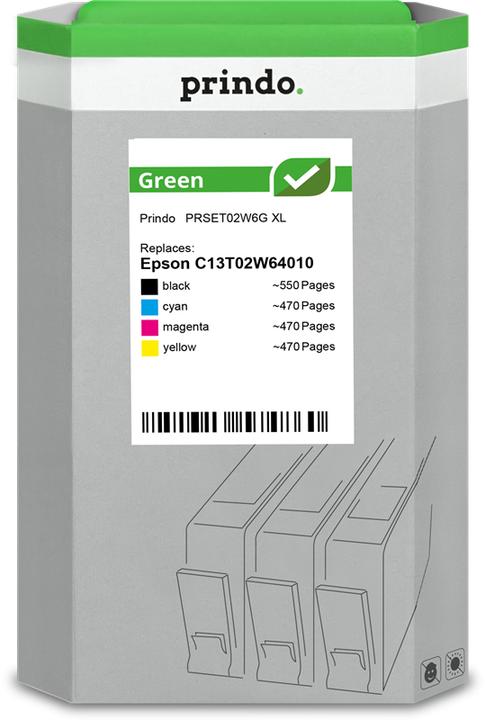 Produktbild Prindo Green XL Multipack Noir(e) / Cyan / Magenta / Jaune (PRSET02W6G) (C, M)