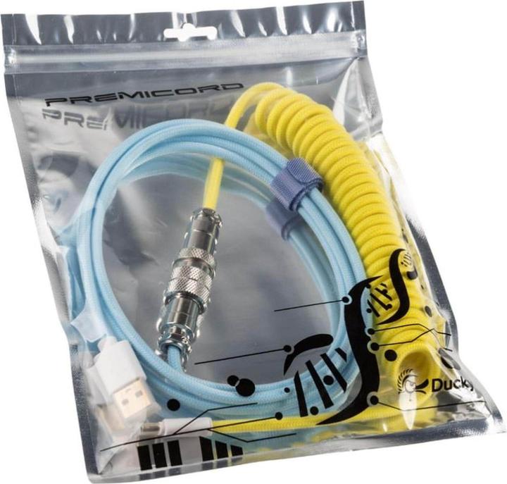 Produktbild Ducky Premicord Cotton Candy Spiralkabel, USB Typ C auf Typ A (1.80 m, USB 2.0)