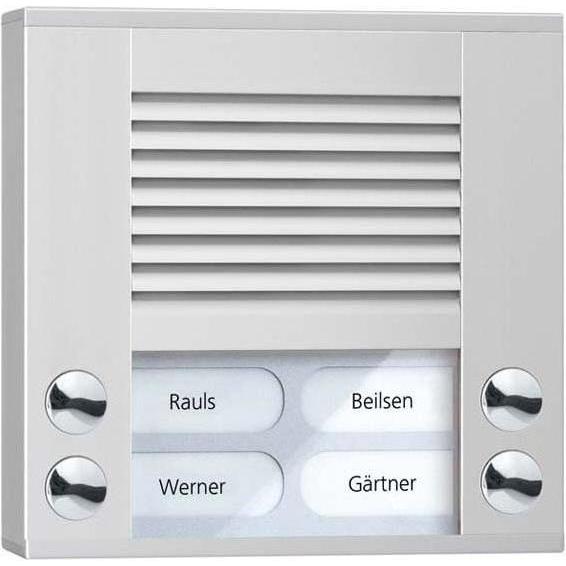 TechniSat, Klingel + Türsprechanlage, Audio Aussenstation PES04-EN/04 4Tasten 2reihig AP silber