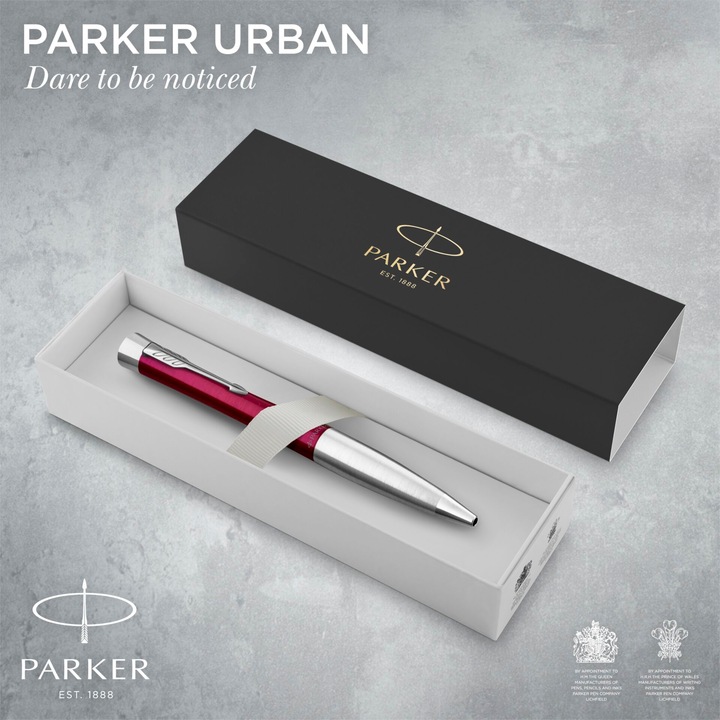 Actual product image Parker Ballpoint pen TWIST URBAN Vibr. C.C. bl. M (Magenta, Stainless steel, 1 x)