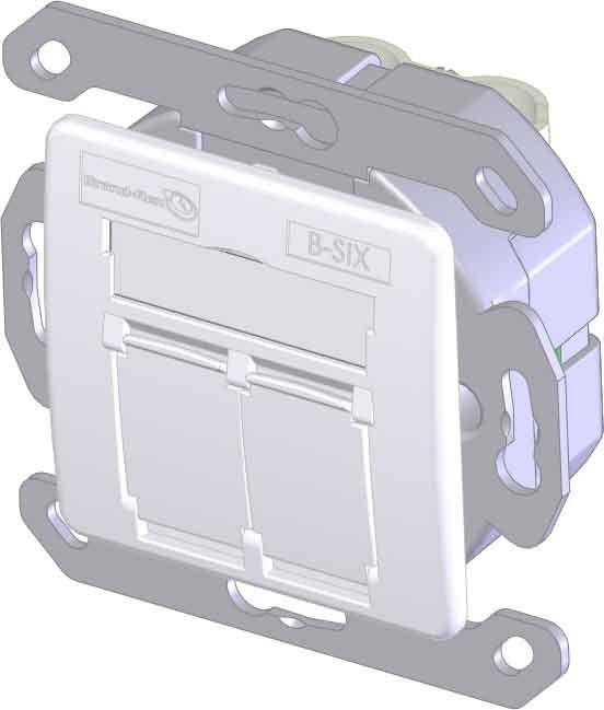 Actual product image Brand-Rex Leviton Manufact. Leviton Data Socket Cat.6 2xRJ45 RAL 9010 BSCG245SU002