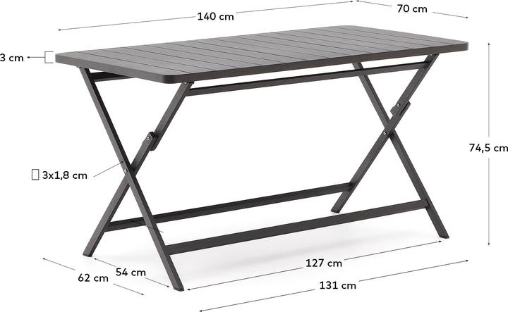 Produktbild Kave Home Torreta (140 x 70 x 74.50 cm)