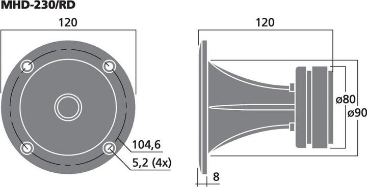Produktbild Img Stage Line MHD-230/RD Hochton-Horn ohne Treiber 40 W 8?