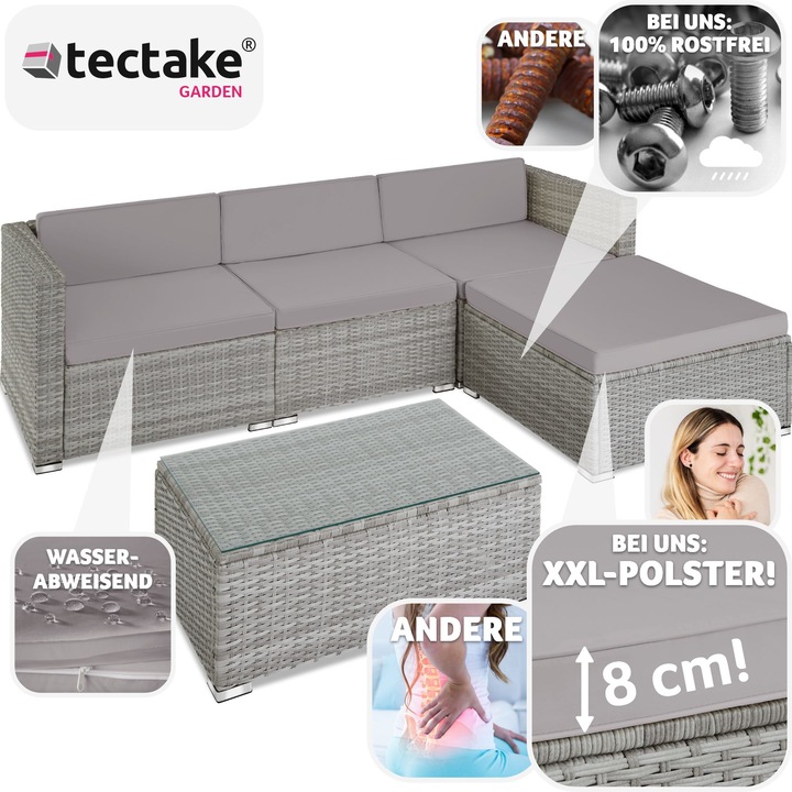 Immagine prodotto tectake Salottino in rattan Firenze