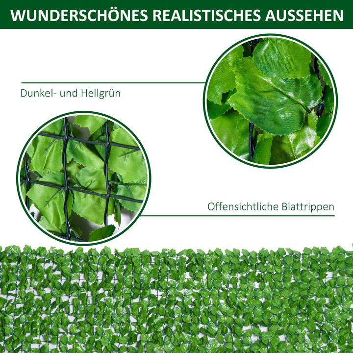 Produktbild Outsunny Sichtschutz Künstliche Hecke Wanddekoration (300 cm)