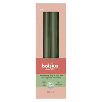 Bolsius, Kaarsen, Gotische Kaarsen 245/24 Doos 4 Metallic Groen (4 Pcs.)