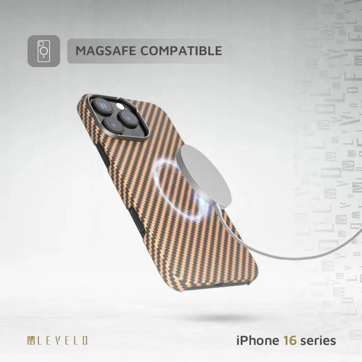 Actual product image Levelo Sergei 1500D Aramid Fibre Case (Apple iPhone 16 Pro Max)