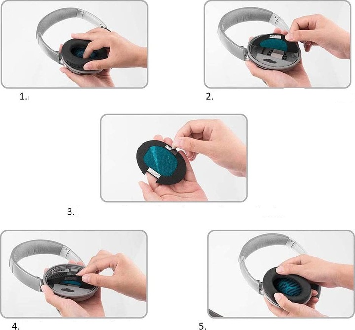 Image du produit Deltalabs Coussinets de rechange (QuietComfort 15, QuietComfort 2, QuietComfort 25, QuietComfort 35)