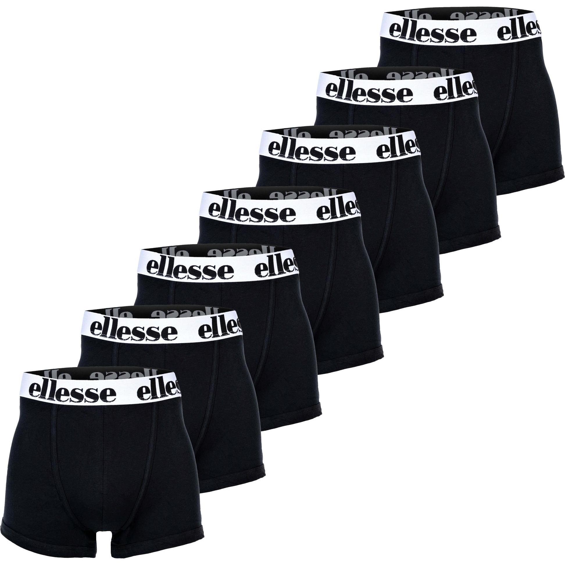 Ellesse, Herren, Unterhosen, Boxershort Casual Stretch, Schwarz, (L, 7er Pack)