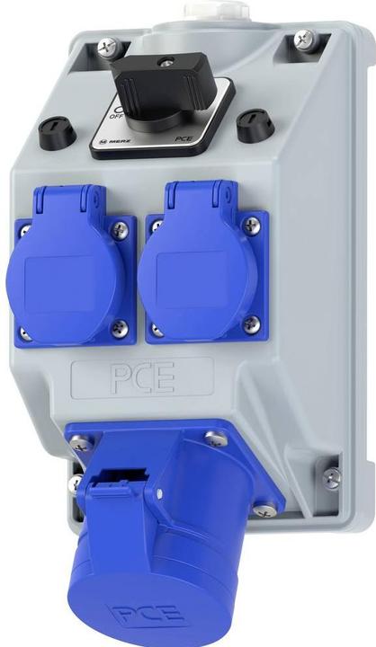 PCE PC Electric 160823521 Steckdosen-Verteiler Grau, Blau (2x, CEE 32/3)