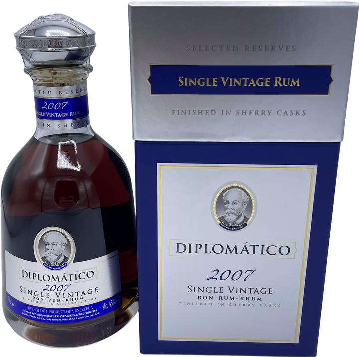 Diplomático Diplomatico Single Vintage 2007 + GB 43% Vol. 0,7l (6 x 70 cl)