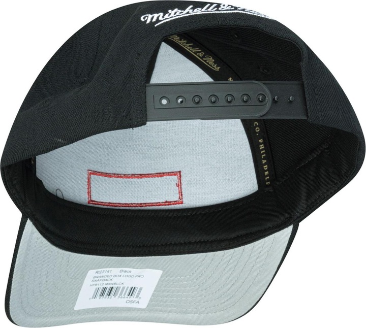 Actual product image Mitchell & Ness Curved Snapback Cap - Brand Logo Black