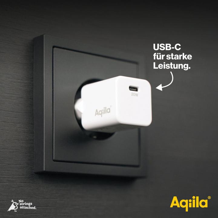 Productafbeelding Aqiila Chargebird W1 - Wandlader, 20W PD - Wit (20 W, 1 portie)