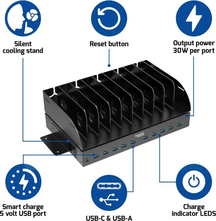Produktbild Port Designs Port CHARGING TABLE 10 TABLET TYPE A + C PD 30W