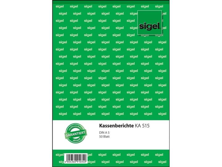 Image du produit Sigel Rapport de caisse Formulaire Format papier : DIN A5 Nombre de copies : 1 copie (50 x)