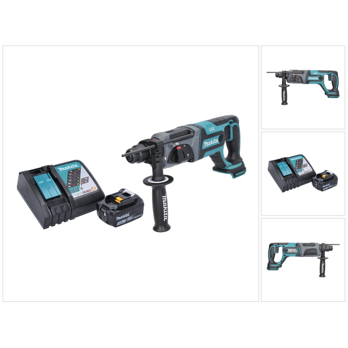 Makita, Bohrmaschine + Akkuschrauber, DHR 241 RF1 Akku Bohrhammer 18 V 2,0 J SDS plus + 1x Akku 3,0 Ah + Ladegerät (Akku...