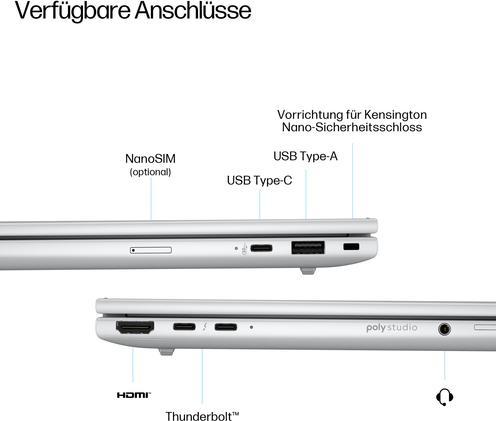 Productafbeelding HP EliteBook 8 G1i 16 inch notebook AI PC (16", Intel Core Ultra 7 255U, 34.36 GB, 1000 GB, DE)