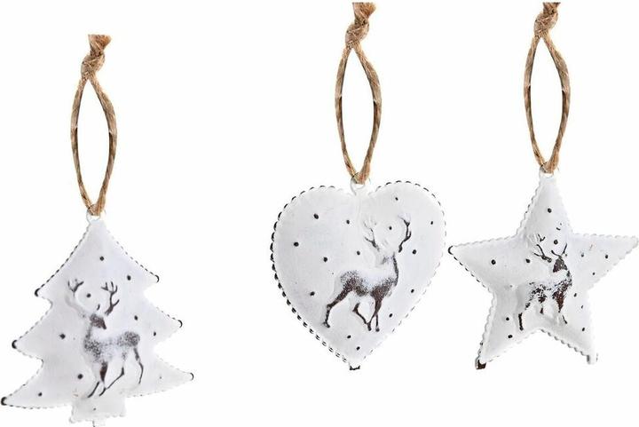 Immagine prodotto DKD Home Decor Weihnachtsdekoration Set Metall (12 x 12 x 3 cm) (3 Stück) (3x)